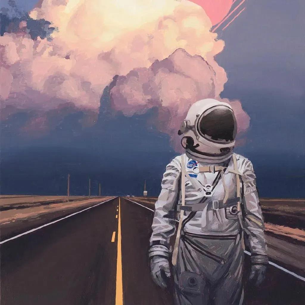 超火太空人头像壁纸请你收好今晚的月光和我想你