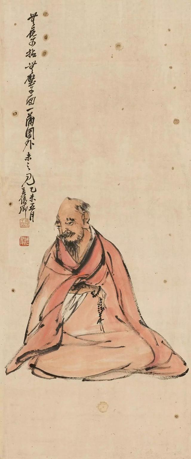 他的大写意人物画一股古拙风貌