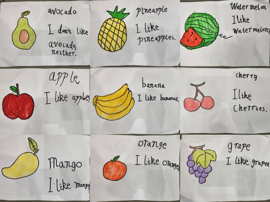 三年级食物分类画作三年级学生自制的自然拼读台历三年级学生自制小