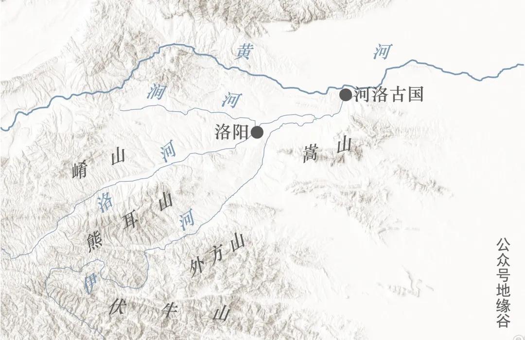 编辑伊洛水走向黄河﹀编辑最后,再加上东方虎牢关,西方崤山与北面黄河