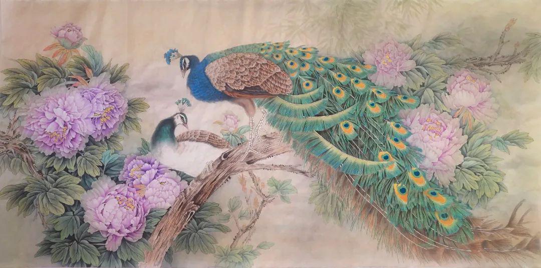 徐沛沛|工笔孔雀技法班 (4尺整张只需150元)_画法