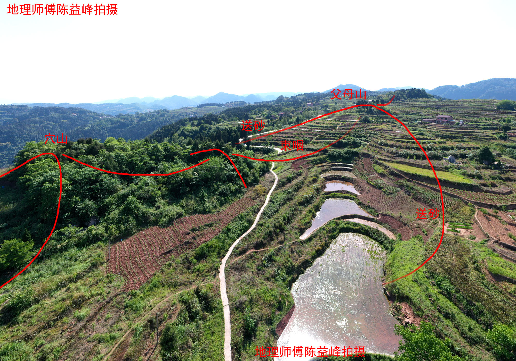 冲起贪狼星为父母山,形如狮子的屁股,父母山左右再次开帐,形如狮子的