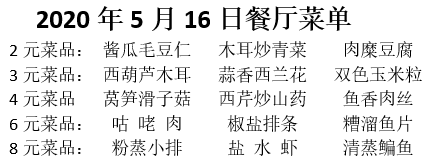 511517教师餐厅菜单