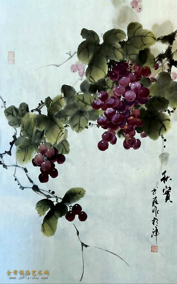 艺术作品欣赏推荐 | 画家张书雁-国画葡萄暨石画作品欣赏