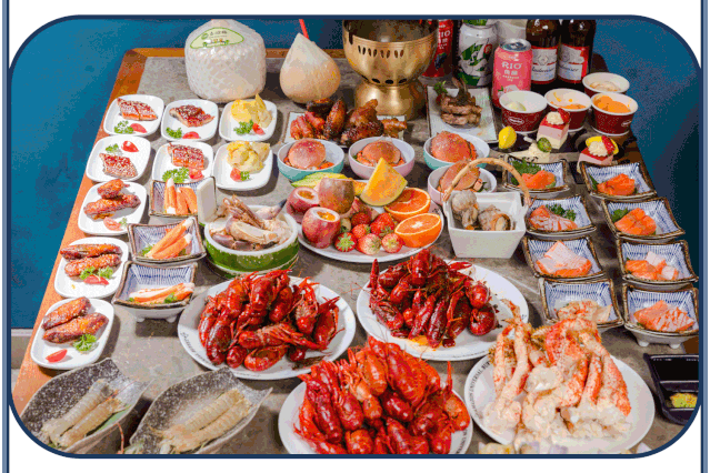 魔都2000㎡航母级巨型海鲜自助街亚马逊环球美食汇吃垮它