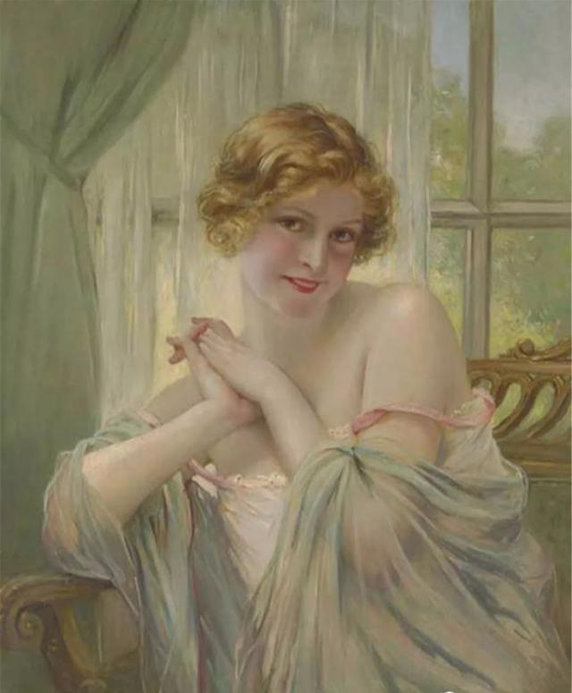 西方经典人体油画法国画家卡维尔描绘的性感女人