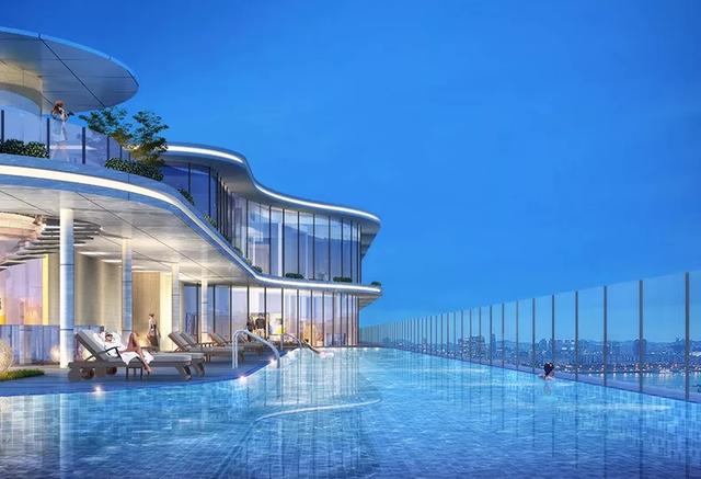 柬埔寨威尔斯公馆自带顶层1100㎡超大空中无边界泳池