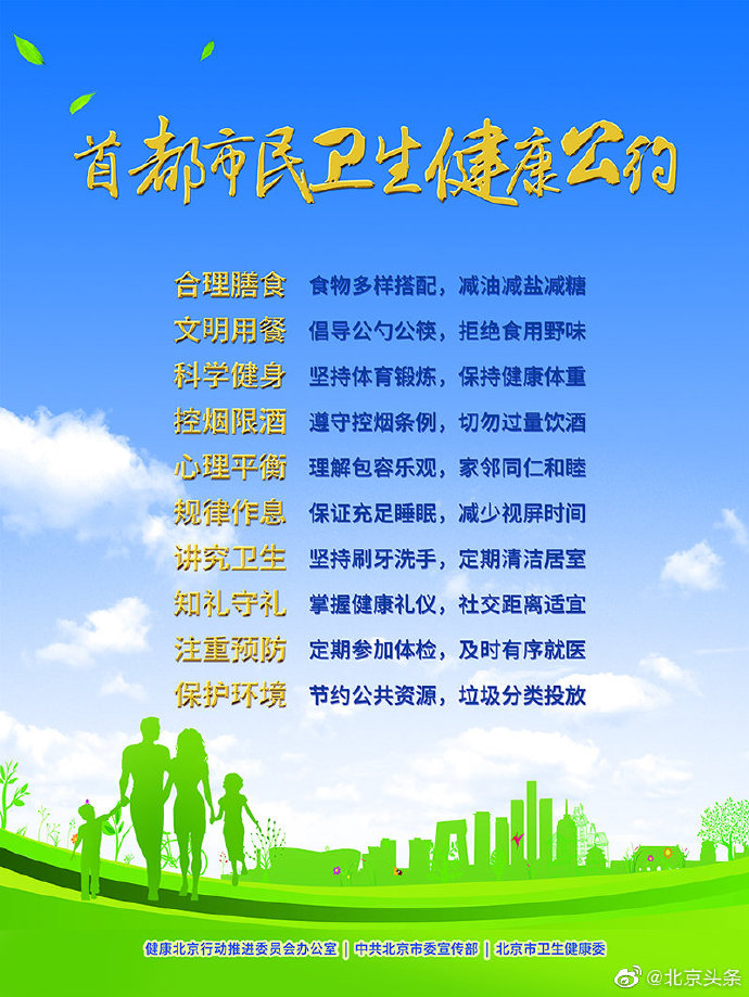 首都市民卫生健康公约这十条要牢记