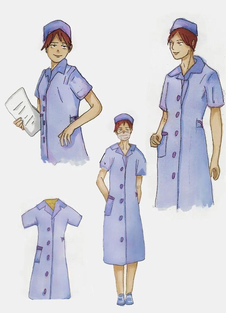 陈心怡下面请大家欣赏同学们美丽的设计:同学们心中的护士服是什么样
