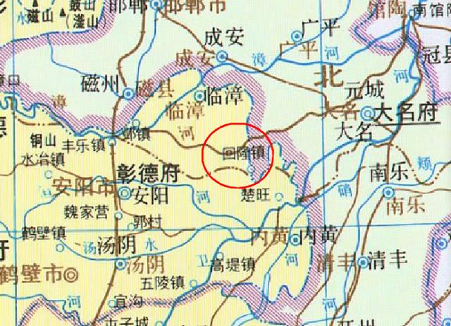 民国时期地图上的回隆镇,可看到各省,县界上个世纪60年代卫星地图上的