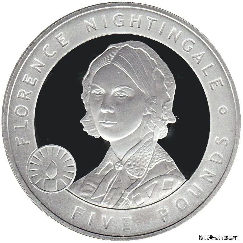 南丁格尔肖像及"纪念弗罗伦斯.南丁格尔,1820至1910年"字样.