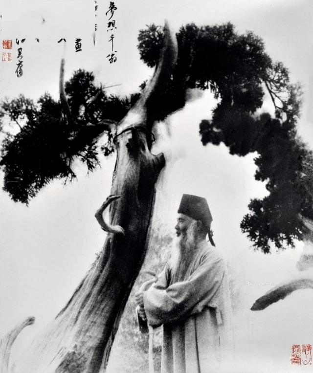 没想到张大千也做过模特,而且表现力十足_郎静