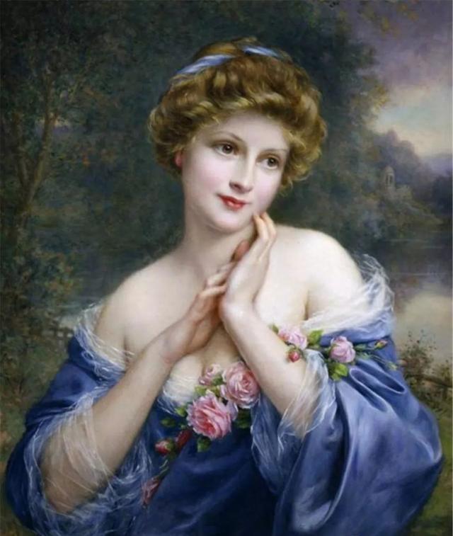 西方经典人体油画法国画家卡维尔描绘的性感女人