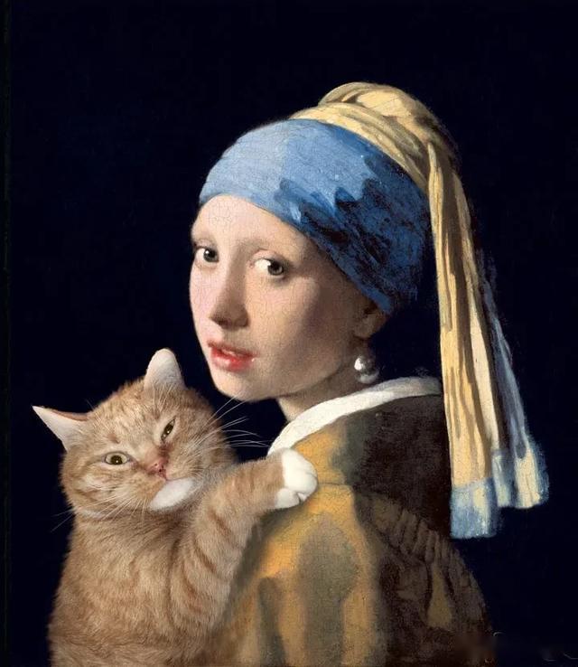抱猫的女人 世界名画图片