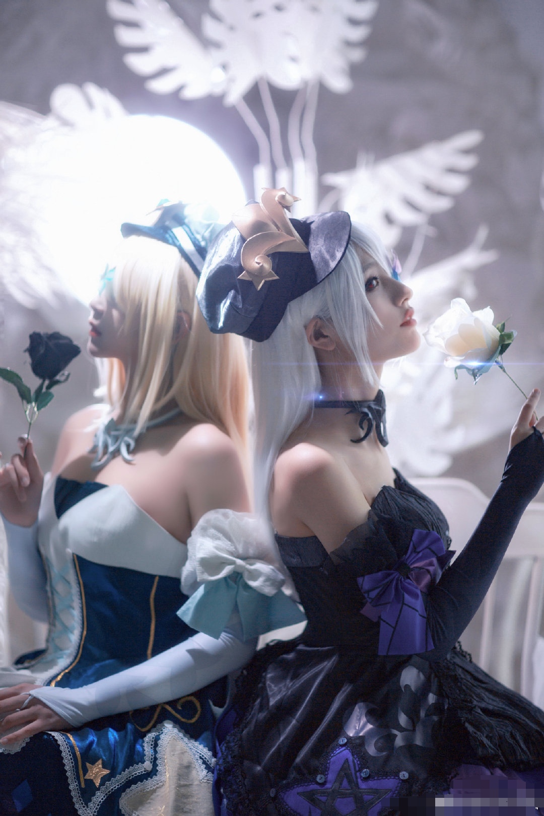 原创acg最靓cos第26期:姐妹双子版王昭君,金发加白毛,我全都要!