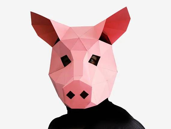 纸亦diy潮流的你专属动物纸雕头套