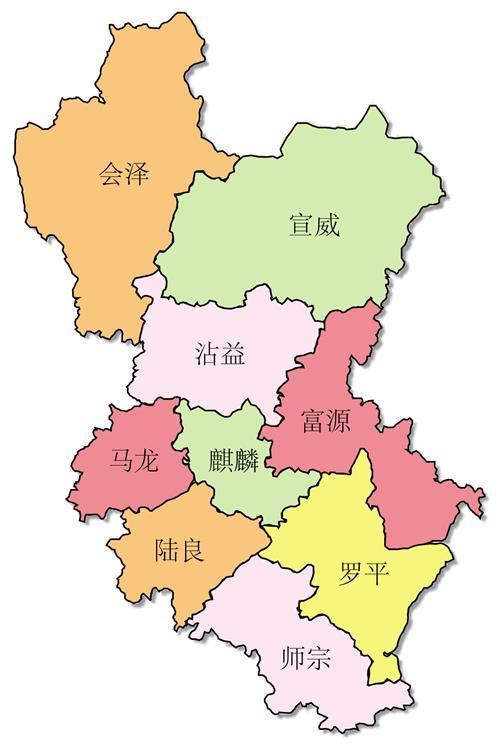 曲靖区县划分地图图片