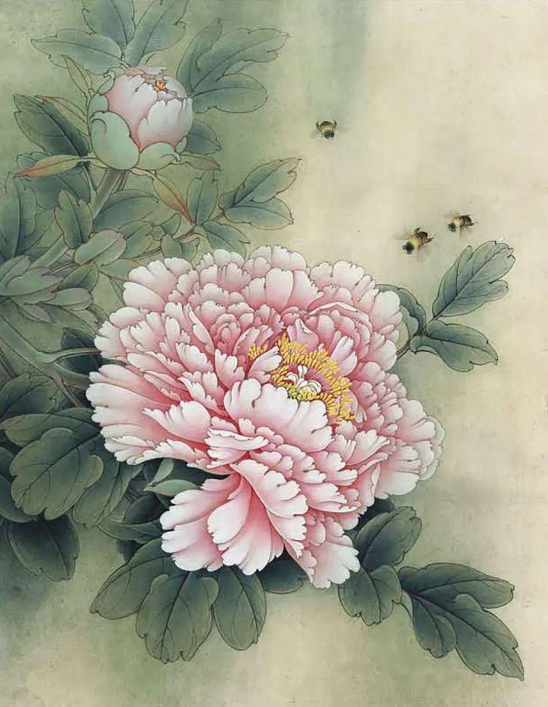 曹华工笔牡丹技法研习班学3幅只需120元