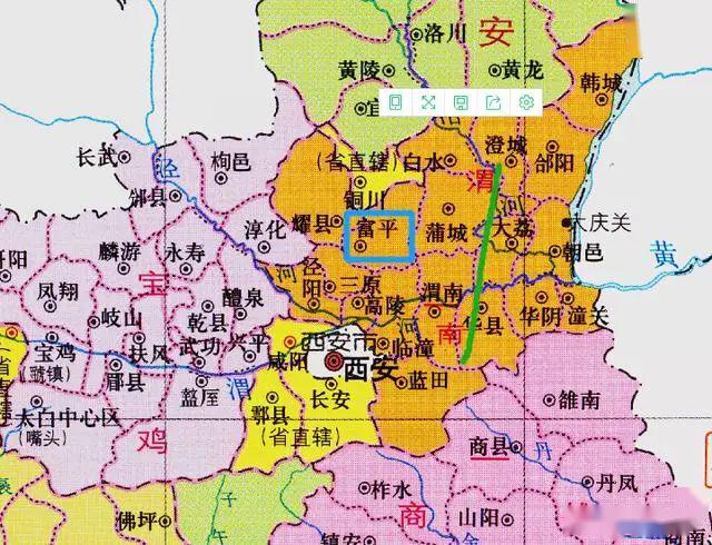 富平县地形图图片