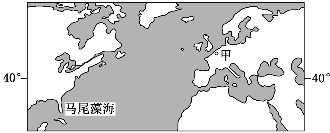 欧洲鳗从马尾藻海西南部迁往欧洲, 首先借助的洋流属于(  )①以副热带