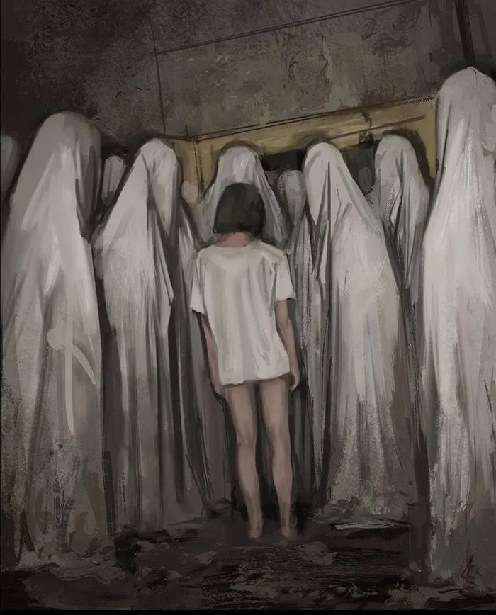 一组似乎并不是特别吓人,但有可能让你做噩梦的插图