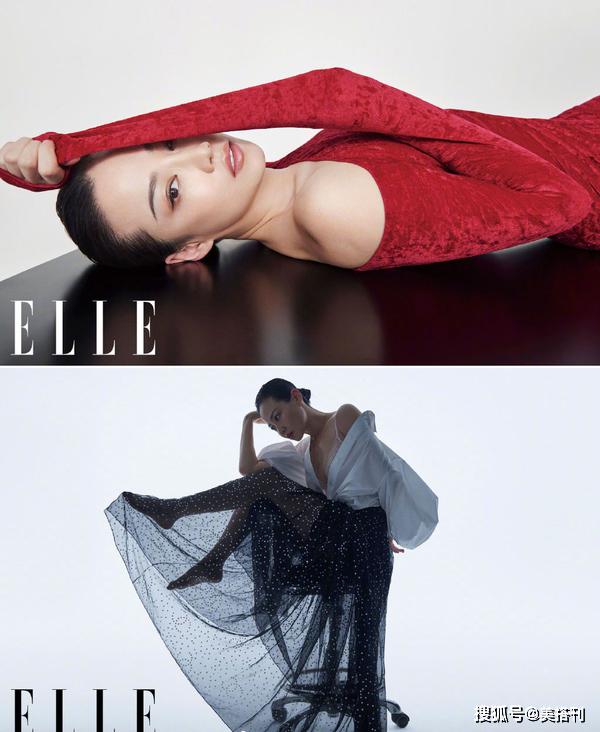 谭卓穿一身黑色蕾丝内衣造型,傲人的身材一览无余,身材每一个部位都