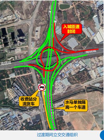 龙路东转北允许车辆上行,但上行车辆只能沿最右侧车道驶入南绕城高速