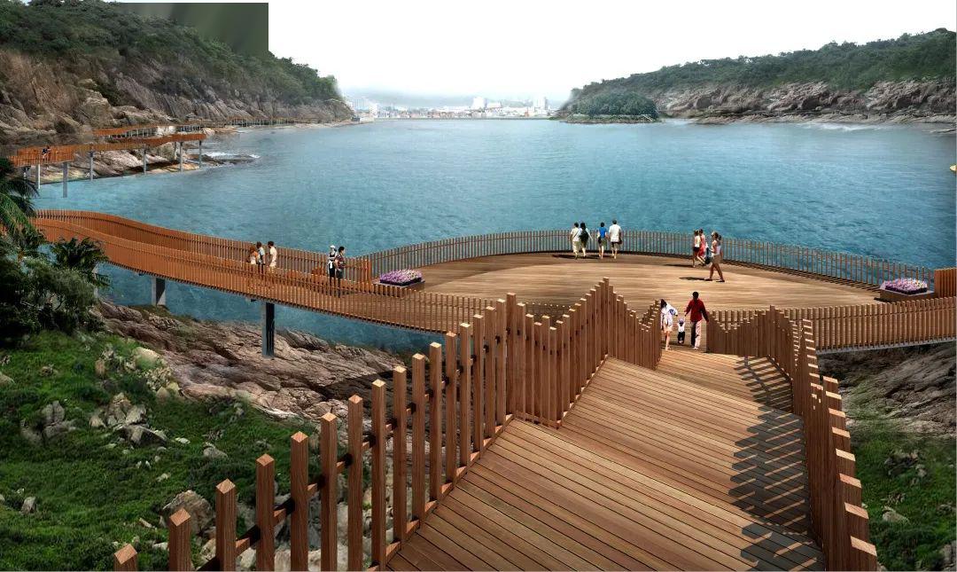 炎亭景区滨海栈道观景平台效果图