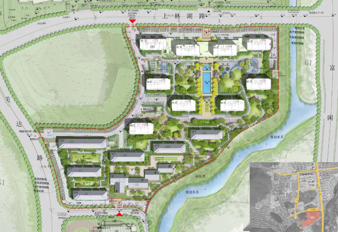 绿城富阳区银湖板块住宅项目公示,规划高层&洋房产品