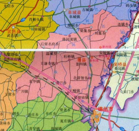 景县地图高清晰图片