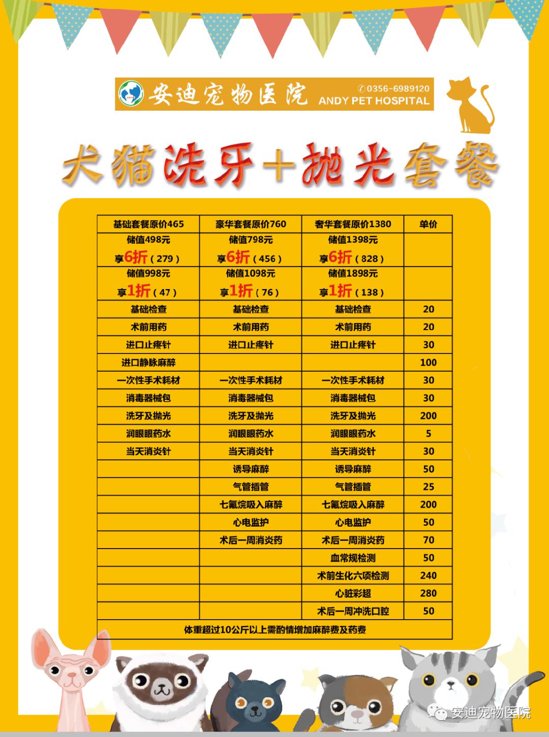 安迪寵物醫院推出1折起絕育洗牙體檢儲值活動集贊送狂犬疫苗和養犬證