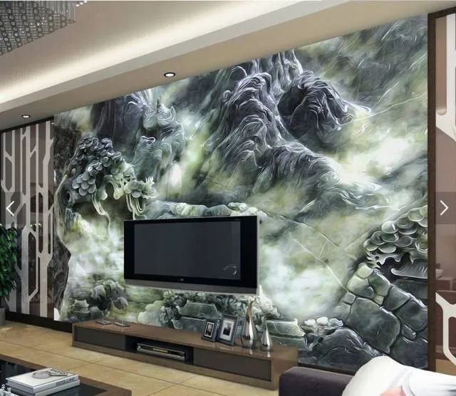 妙彩仿玉雕背景墙,让"玉"与您相伴