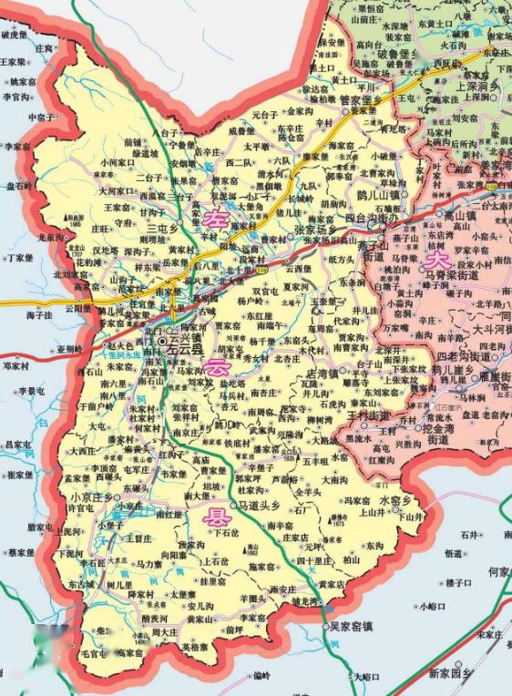 山西左云县地图图片