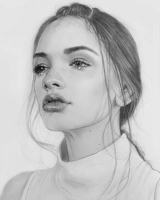 风格清新淡雅的笔触唯美舒人的构图堪称素描届的一股清流艺术家艾轩的