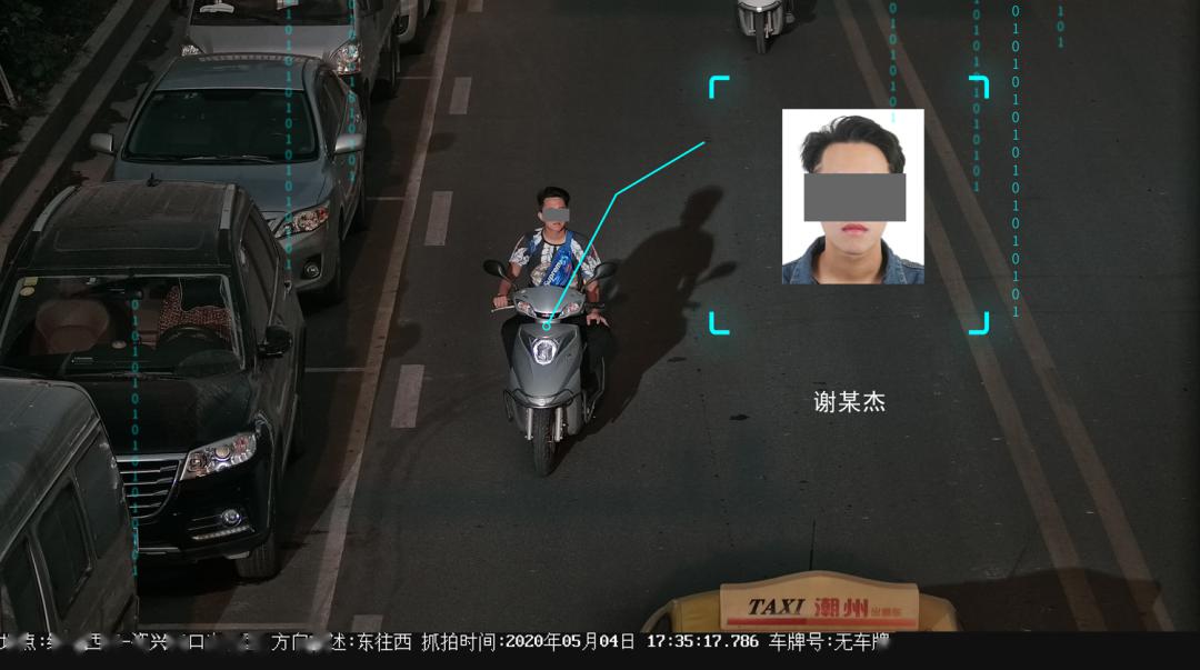注意!潮州启用人脸高清识别抓拍开摩托车不佩戴安全头盔