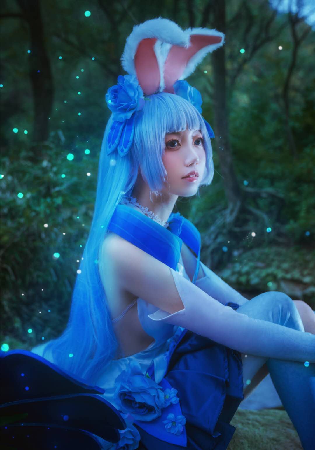 acg最靓cos第35期可爱兔耳娘蓝毛阿离蹦蹦跳跳闯入你的心