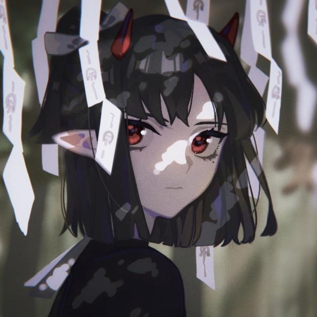 远离外界喧嚣退去微笑伪装二次元女头插画