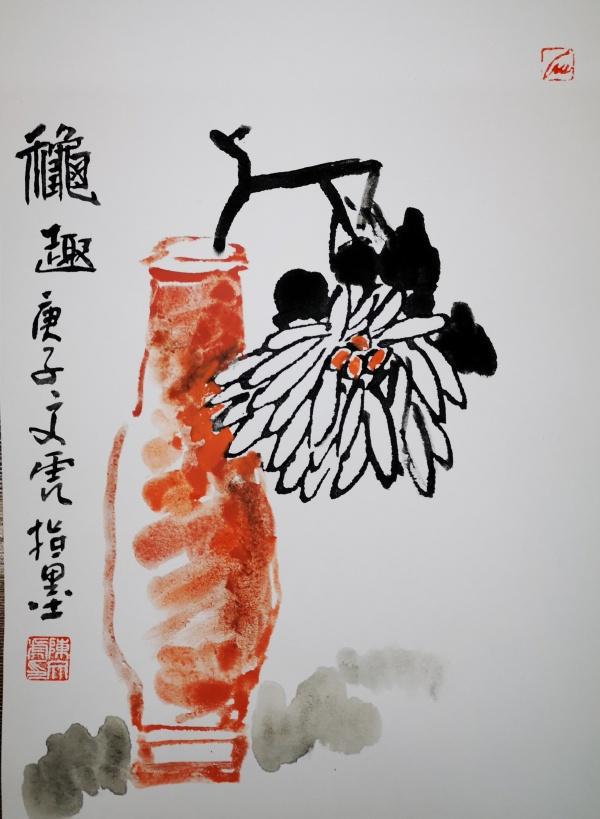 又来了一个不按套路出牌的他不同毛笔用手作画网友哟还不错