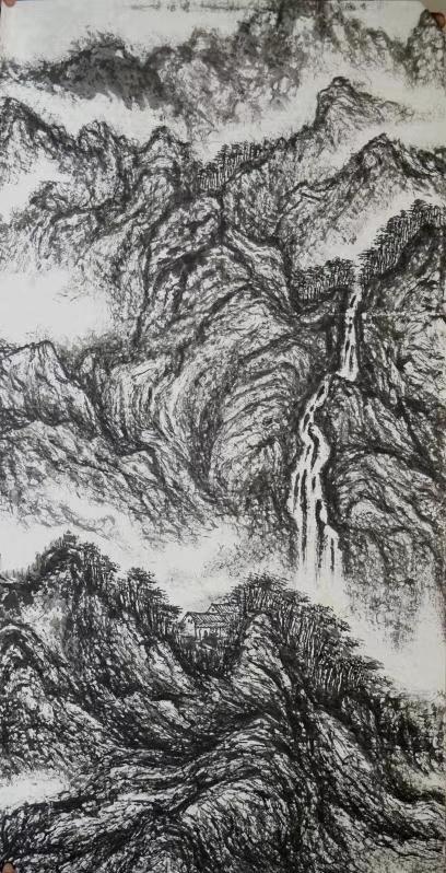 中国焦墨第一人原来隐居在山东省滕州山水画硬如金刚