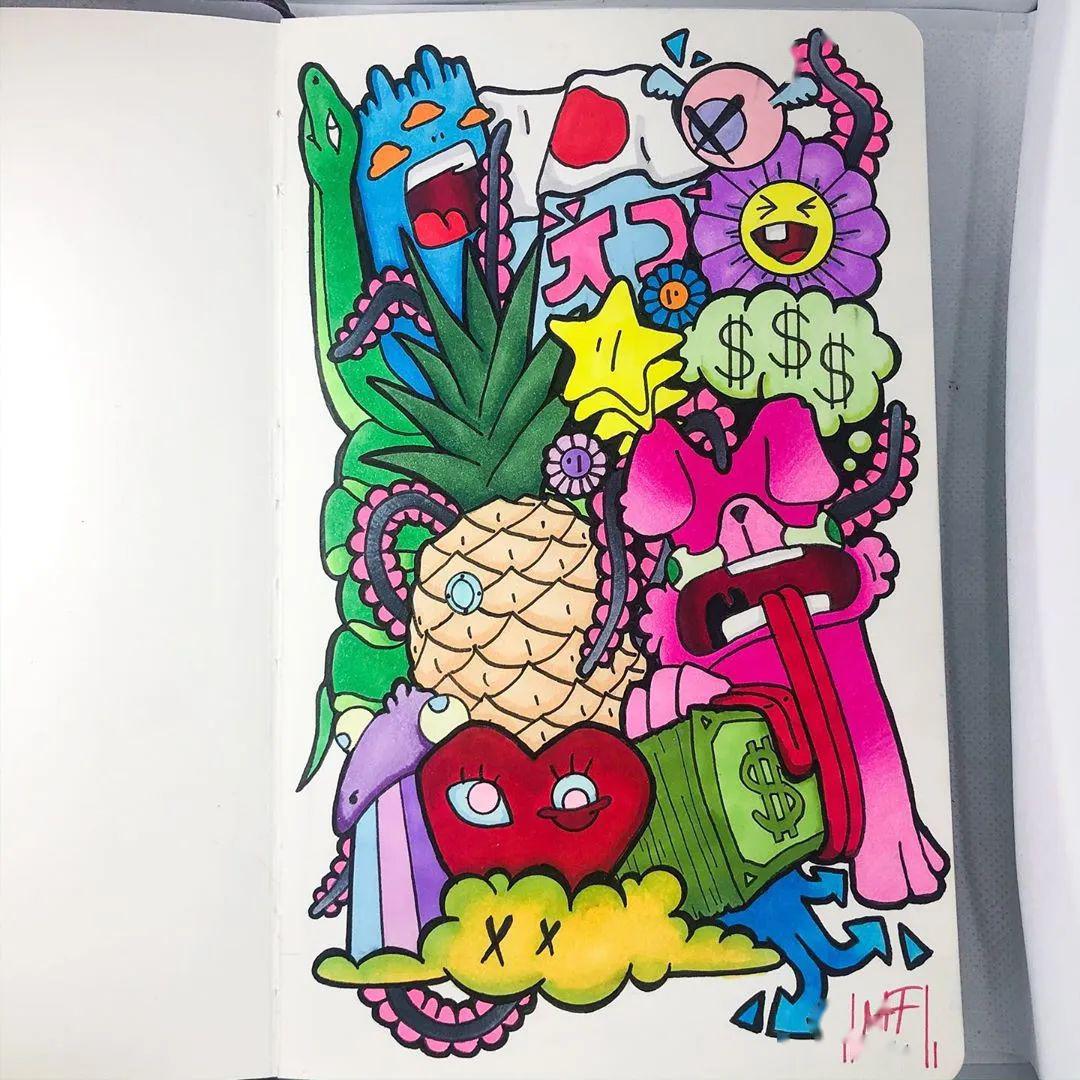 这种艺术涂鸦,可以学学!_画风