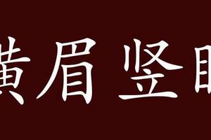 横眉竖眼的出处,释义,典故,近反义词及例句用法   成语知识