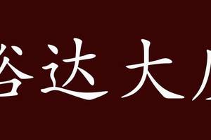 豁达大度的出处,释义,典故,近反义词及例句用法   成语知识