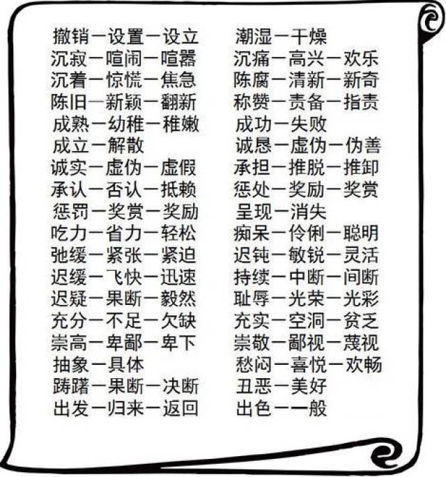 博士妈妈熬夜整理:600反义词,语文小学优秀