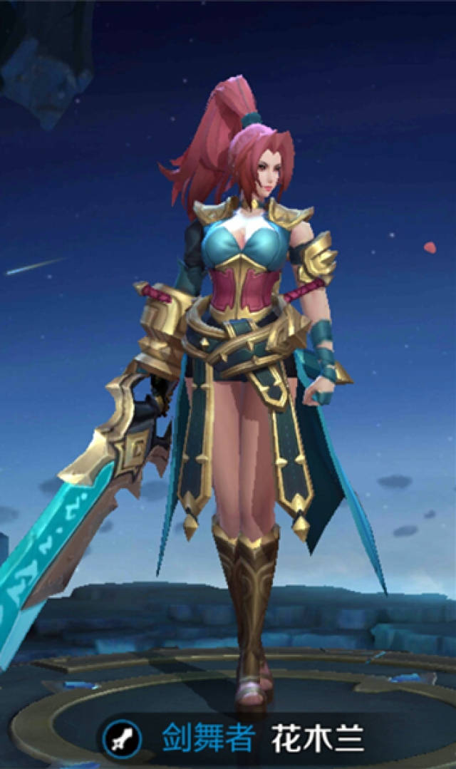 花木兰小姐姐一身女武神的造型,即使戴上了护腿也掩盖不了她又长又直