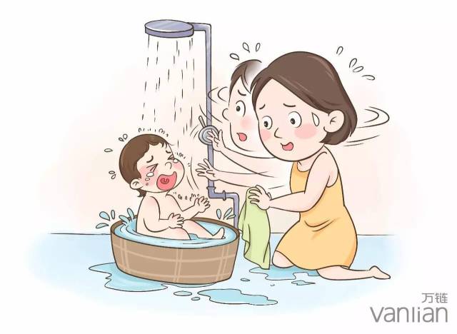 "妈妈,妈妈,水怎么变凉了,好冷" "妈妈,妈妈,水怎么又变热了,烫死我了