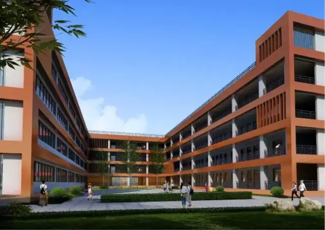 站塘学校初中部透视图