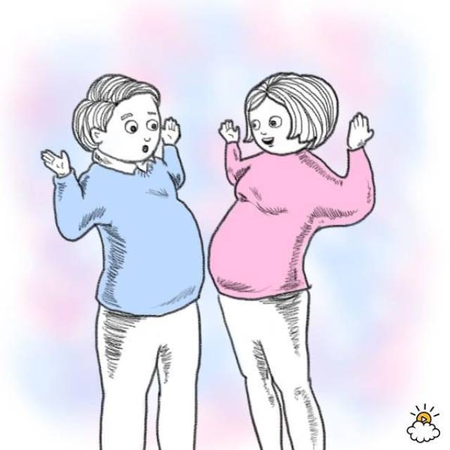 据说如果孕肚的位置较低,怀的就是男孩;孕肚位置较高,怀的就是女孩.