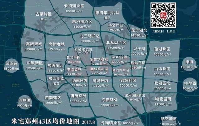 郑州43区房价地图独家发布!