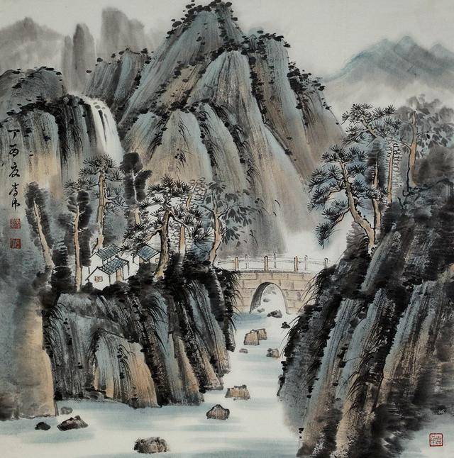 画家李伟青绿山水图片