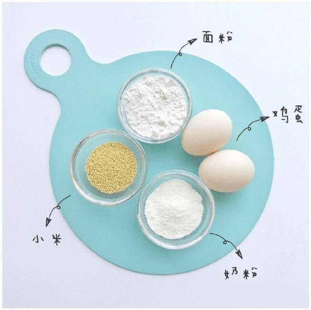 辅食:奶香小米鸡蛋饼 口感软糯 容易消化 锻炼宝